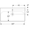 Тумба с умывальником GEBERIT SMYLE SQUARE 500.251.01.1+ 500.354.JK.1 90 см